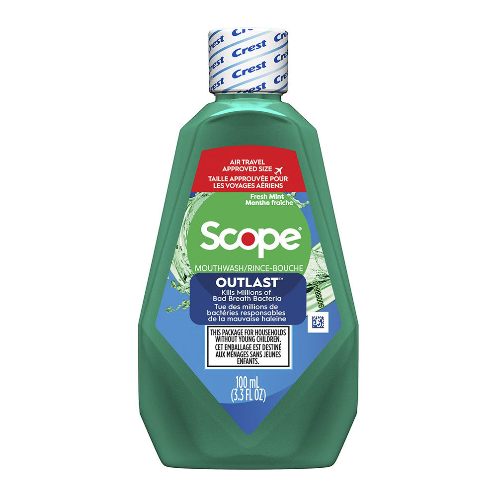Crest Scope Outlast Mouthwash, Fresh Mint, 3.3 Oz